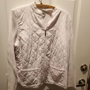 White quilted zip up
